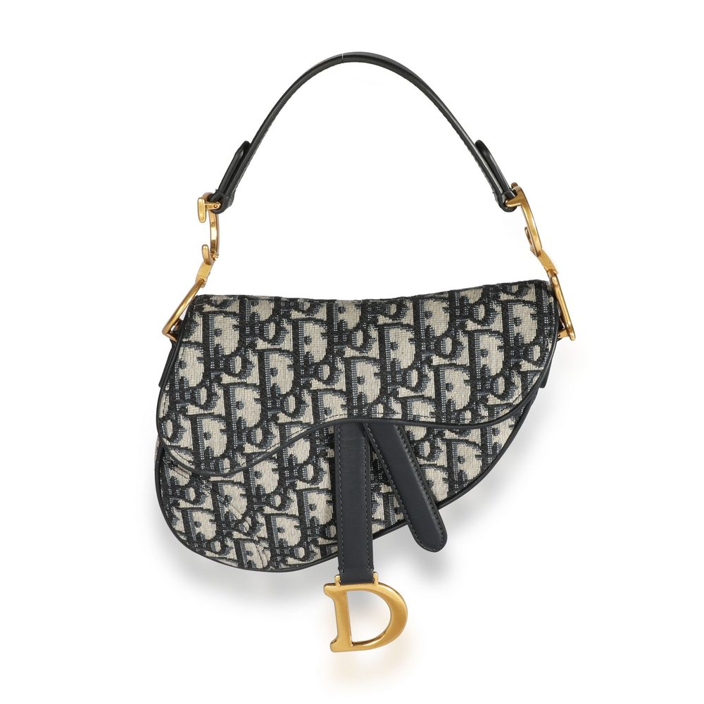 Dior Blue Oblique Mini Saddle Bag